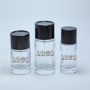 Flacon de parfum rond en verre avec bouchon noir, nouveau design 2023, 30 ml, 50 ml, 100 ml - Product Image 1