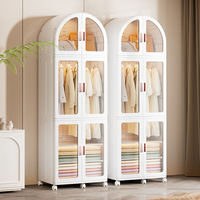 Armoire de rangement pliable en plastique durable de qualité supérieure, style européen, design en arc, 3 niveaux, tiroirs organisateurs, grande capacité, écologique
