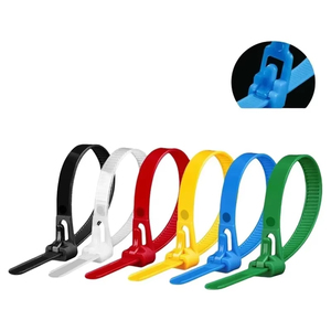 5*200mm cavo riutilizzabile cravatta con Zip in Nylon può avvolgere cinghie fascette, nodo <span class=keywords><strong>Slipknot</strong></span> allentato filo riciclare Organizer - Product Image 1