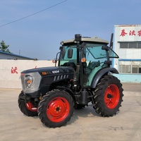 Livraison Gratuite Tracteur Agricole 100 CV avec Chargeur Frontal, Pompe, Moteur, Boîte de Vitesses, Roulement, Transmission 4x4, Embrayage à Double Étape