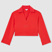 Sweat-shirt à col ouvert en interlock de qualité supérieure pour femmes, personnalisé