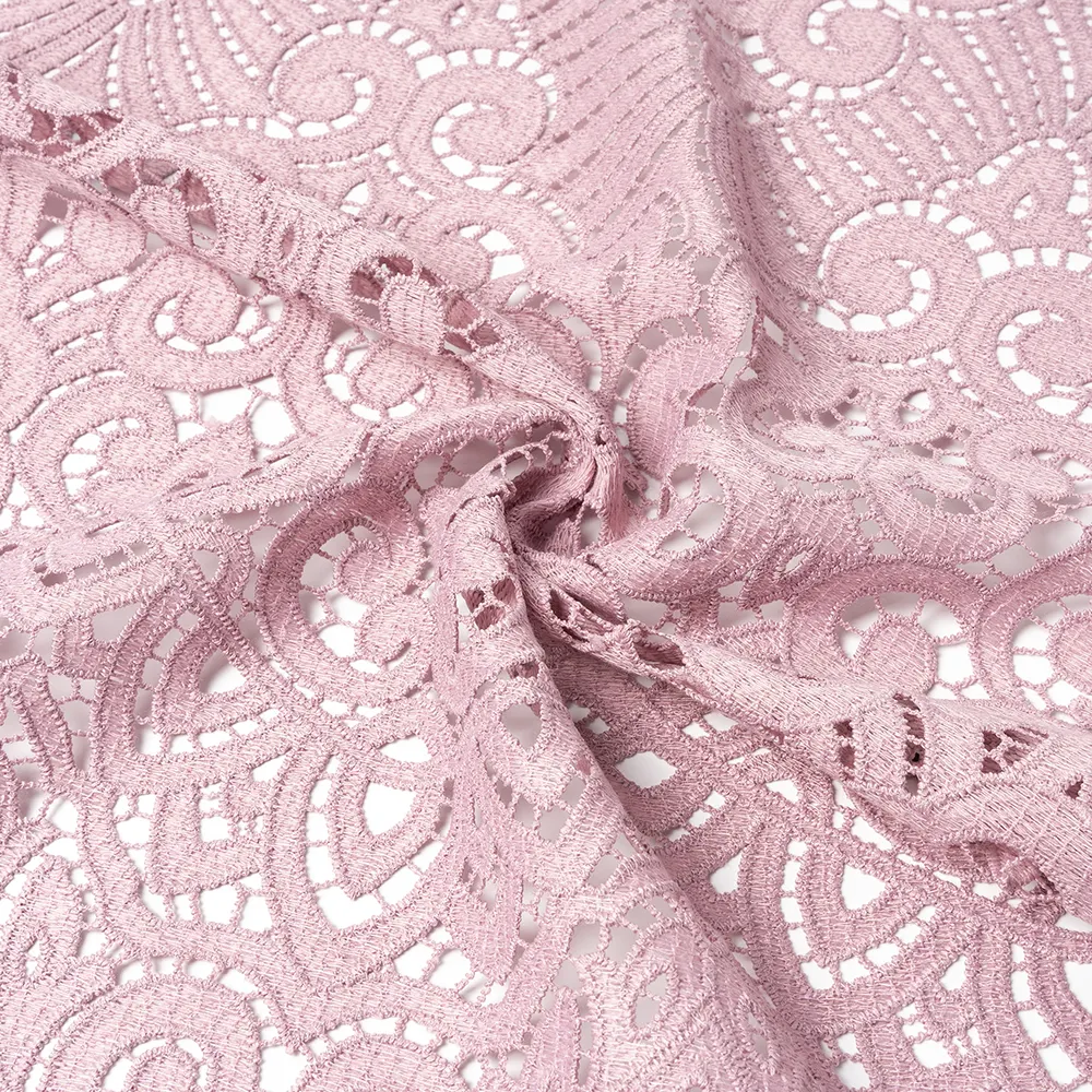 Pizzo bianco su ordinazione dei tessuti di cerimonia nuziale del tessuto del merletto del tessuto netto bordato ricamo della maglia