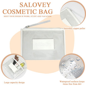 Titting Flexible Glassy PVC Cosmetic Flat Purse Polymathic Canonical Cosmetic Bags Estuches de maquillaje con cremallera abundante para dama de honor - Product Image 2