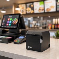 Printer Pesanan Dapur 80mm dengan Buzzer Auto Cutter USB LAN RS232 untuk POS Restoran dan Pencetakan Pesanan Takeaway