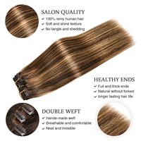 Extensions de cheveux à clipser très demandées, 100% cheveux humains vierges bruts, extensions de cheveux Remy en gros, en stock