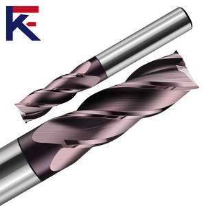 KF HRC 58 Alloy Carbide Flat End Mill For Steel 4 Flutes Milling Cutter With Coating Cnc Machine Tungsten Steel Tool