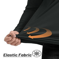 Camisetas de Manga Larga para Hombre con Cierre de 1/4, de Secado Rápido, para Golf, Running, Ejercicio al Aire Libre, Protección Solar