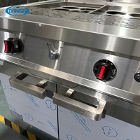 Kompor Mie Komersial Modular Gas Listrik dengan Kaki yang Dapat Disesuaikan, Pembakar yang Dapat Diganti, Kabinet Opsional, dan Oven Combo untuk Hotel
