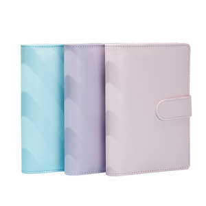 Xoắn ốc máy tính xách tay chất kết dính tiền mặt phong bì bìa chất kết dính tiền kế hoạch chương trình nghị sự Macaron A5 A6 Ngân Sách PU da bán buôn 6 nhẫn NB - Product Image 1