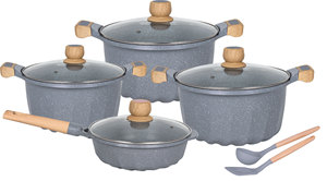 2025 baru cor aluminium peralatan masak <span class=keywords><strong>Set</strong></span> tahan lama peralatan dapur rumah tangga panci komposit bawah memasak <span class=keywords><strong>Set</strong></span> panci Casserole grosir - Product Image 3