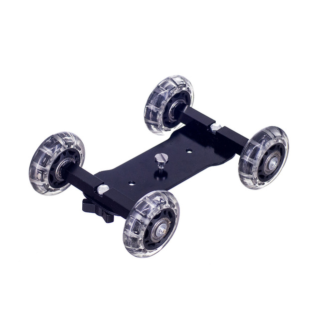 Tabletop Mobile Rolling Slider Dolly Car with Silent Sliding Rails for DSLR Camera / Camcorders