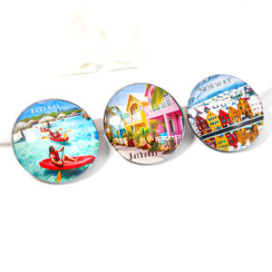 Imanes de Refrigerador Personalizados al por Mayor, Diseño de Ciudad Turística, Recuerdo, Imanes Redondos de Cristal para Refrigerador - Product Image 6