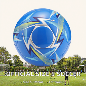 Balón de Fútbol Talla 5, Balón de Entrenamiento y Partido, Azul Multicolor, para Práctica al Aire Libre - Product Image 2