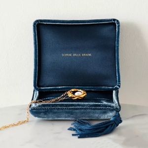 FORTE Custom Logo Printing Wedding Stain Necklaces Ring Packaging Bracelet Jewelry Gift Boxes Velvet Box With Tassels