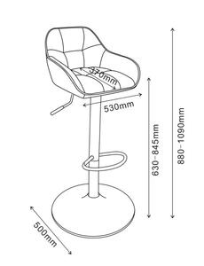 Tabouret <span class=keywords><strong>de</strong></span> <span class=keywords><strong>bar</strong></span> pivotant moderne <span class=keywords><strong>en</strong></span> <span class=keywords><strong>tissu</strong></span> <span class=keywords><strong>avec</strong></span> dossier et accoudoirs, réglable <span class=keywords><strong>en</strong></span> hauteur <span class=keywords><strong>avec</strong></span> vérin à gaz, pour îlot <span class=keywords><strong>de</strong></span> cuisine, café, comptoir - Product Image 6