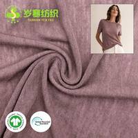 Tissu jersey simple en mélange de laine et de lyocell luxueux 105 GSM, certifié GOTS GRS, ultra-léger, respirant, tricoté sur commande