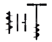 Alat Bor Tanah Manual Tipe T dengan Bilah Spiral, Dirancang untuk Menggali Kebun, Menanam Bunga, Sayuran, dan Umbi-umbian.
