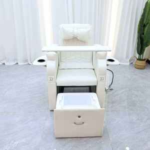 Fauteuil de manucure et pédicure électrique multifonctionnel de luxe moderne avec massage et bain de pieds extensible - Product Image 2