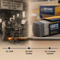 Électrode de soudage E6013 2.0mm 2.5mm 3.2mm 300mm 350mm pour acier doux, conforme AWS A5.1, vente directe usine