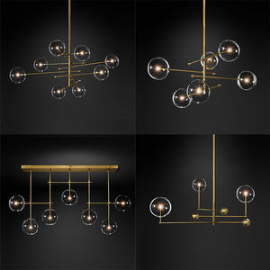 Meilleures ventes de lampes suspendues décoratives à billes modernes, luminaires suspendus en verre fondu nordique pour café Restaurant - Product Image 5