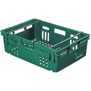 Standard size 24*16*7.5 inch Food handling vented stack and nest plastic crate for food industry
