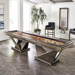 Cheap Price High Quality 9ft 10ft 12ft 14ft Shuffle Board Table with Wood Legs Oak Wood Game Table for Game Room - Product Image 2