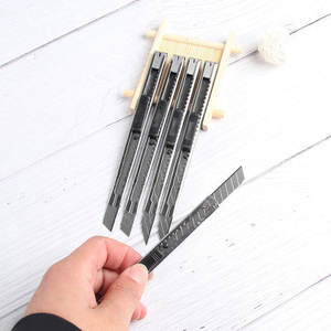 Mini-couteau à lettres en métal mignon, couteau artisanal en acier inoxydable 130 mm noir, couteau utilitaire à tête carrée pour étudiants et fournitures de bureau - Product Image 2