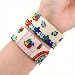 สายรัดข้อมือยางยืดแบบกำหนดเอง สายรัดข้อมือพัฒนาการความตระหนักรู้หลากสี สายรัดข้อมือ NFC RFID แบบยืดได้สำหรับผู้หญิง กำไลข้อมือหลากสี - Product Image 6