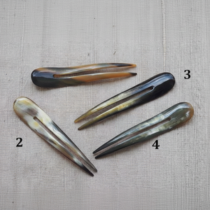 ปิ่นปักผมรูปเขาควายขัดเงาสำหรับผู้หญิงทำจากเขาวัวอุปกรณ์เสริมจากธรรมชาติ - Product Image 1