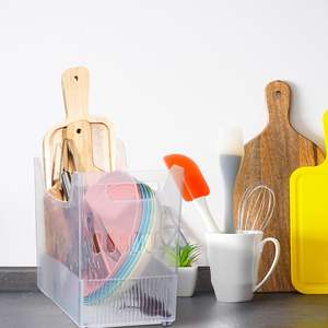 Eco-Friendly Transparent PP <b>Rectangular</b> <b>Storage</b> <b>Basket</b> 10-20L Capacity for Desktop Clutter Sorting - Product Image 4