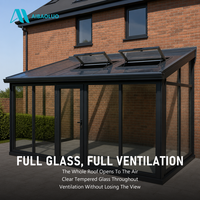 Toit de véranda en verre trempé et feuilleté avec structure en alliage d'aluminium pour villa, patio, cour et jardin