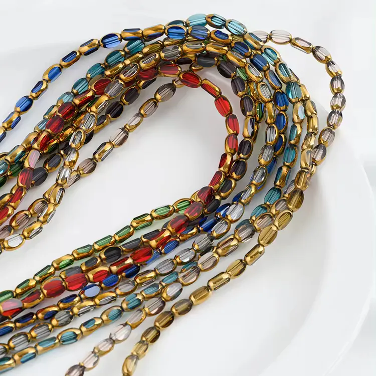 Transparent Plated Glass Beads Handmade Bracelet Necklace Beads Diy Dreamy Glass Beads