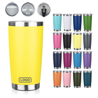 Gobelet personnalisé en acier inoxydable de 20 oz tasse de voyage sous vide à double paroi avec logo bouteille de gobelet à café pour le travail tasses en métal isolées