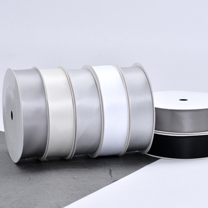 폴리 에스터 1 인치 새틴 리본 화이트 블랙 싱글 사이드 새틴 리본 선물 파칭 도매 - Product Image 6