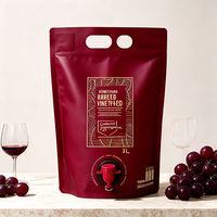 Bolsa para Líquidos con Boquilla y Tapa, Bolsas de Plástico de Grado Alimenticio para Recarga de Vino, Restaurantes y Catering, Impresión de Logotipo Personalizado