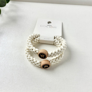 Braided Rope Hair <b>Tie</b> With Butterfly Design High Elasticity Nylon Daily Use Headdress Twisted Circle Style - Product Image 4