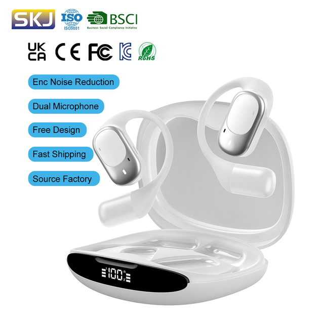 Open Ear Wireless Sports Headphones Enc Noise Cancelling Ows Earphones Earhook Wireless Bluetooth 5.3 Earbuds Earphones