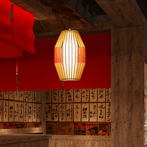 Lampe suspendue carrée en bois massif E27 LED pour salon de thé, restaurant, hôtel, éclairage d'entrée - Product Image 2