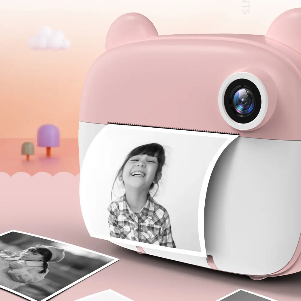 2022 गर्म बिक्री दोहरी लेंस बच्चों हास्य कैमरा तत्काल फोटो प्रिंटर डिजिटल Polaroid कैमरा के लिए बच्चों उपहार खिलौने कैमरा