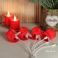 Bougies électroniques à chargement USB pour mariages, fêtes, cadeaux – Écologiques, alimentées par piles, avec minuterie, bougies LED en forme de pilier