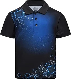 Jongens Korte Mouw Polo Shirts Custom 100% Polyester Gesublimeerd Pique Polo Shirts Voor Kinderen