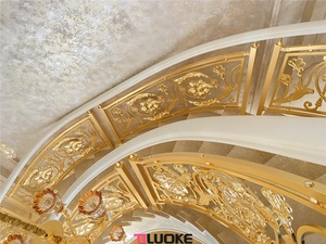 Sang Trọng Châu Âu Thiết Kế Mạ Vàng Nhôm Brass Nội Thất Kim Loại Cầu Thang Tay Vịn Biệt Thự Dự Án Sàn Lan can Tay Vịn - Product Image 4