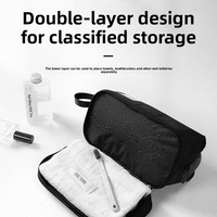 Trousse de Toilette Homme Personnalisée avec Fermeture Éclair pour Voyage, Organisateur de Douche Portable à Séparation Humide-Sèche, Pochette de Maquillage de Voyage pour Homme