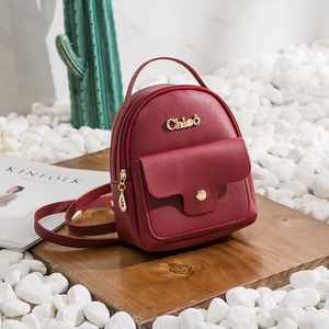 Mini <span class=keywords><strong>Zaino</strong></span> in Pelle per Ragazze Adolescenti, Piccolo <span class=keywords><strong>Zaino</strong></span> <span class=keywords><strong>Rosso</strong></span>, Borsa Firmata da <span class=keywords><strong>Donna</strong></span>, Semplice Borsa a Tracolla - Product Image 4