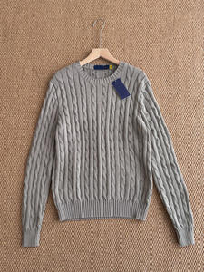 <span class=keywords><strong>Pull</strong></span> tricoté à col rond avec broderie et logo, motif torsadé, chaud pour l'automne, pour couple, photos réelles - Product Image 6