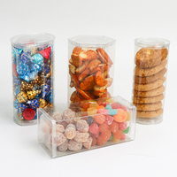 Tube en acétate d'animal familier Cylindre rond en plastique Boîte à biscuits Emballage personnalisé pour produits Cylindre transparent