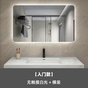 Tùy chỉnh cảm ứng thông minh defogging thời gian hiển thị chiếu sáng khung nhôm <span class=keywords><strong>LED</strong></span> thông minh Gương phòng tắm cho khách sạn căn hộ - Product Image 2