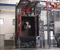 Máquina de granallado de doble gancho de alta calidad, nuevo motor PLC de pulido de descalcificación abrasivo industrial, descuento de precio