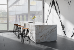 แผ่นหินควอทซ์สำหรับเคาน์เตอร์ห้องครัวแผ่นหินเทียมขนาดใหญ่ออกแบบร่วมสมัย - Product Image 2