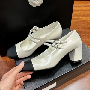 Chaussures de luxe de créateur pour femmes, sandales à talons, cuir véritable de haute qualité, bout rond, escarpins de marque, chaussures de soirée tendance - Product Image 1